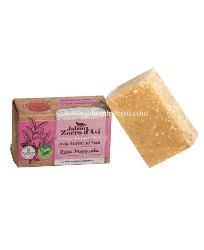 JABÓN ECOLÓGICO DE ROSA MOSQUETA MARCA ZORRO D´AVI